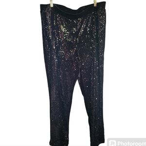 Chicos Sequined front pants size 3 velvet back
